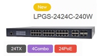 Lantech представила гигабитный 24-портовый коммутатор LPGS-2424C-240W с пропускной способностью 56 Гбит/с и PoE питанием IP-камер