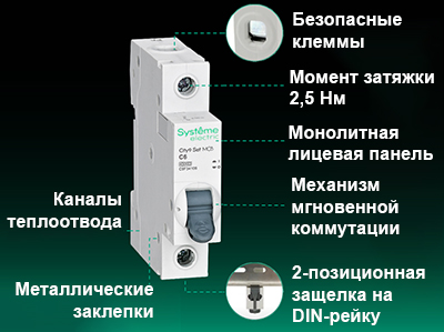 конструкция Systeme Electric автоматических выключателей